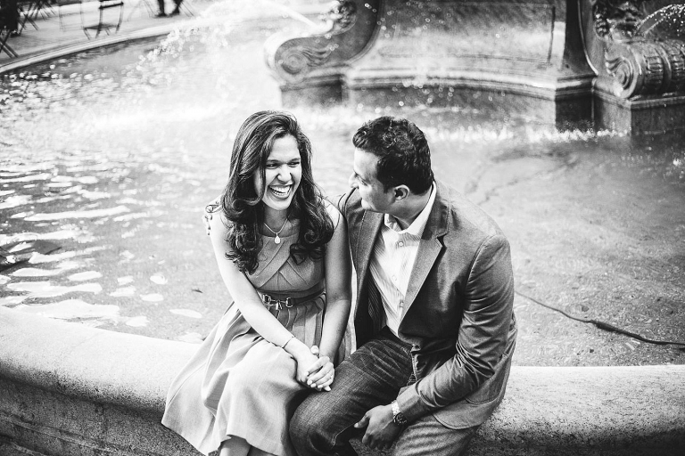 Bryant Park Engagement Photos | New York City Photographer | Stephanie and Bala Engaged AND Married!