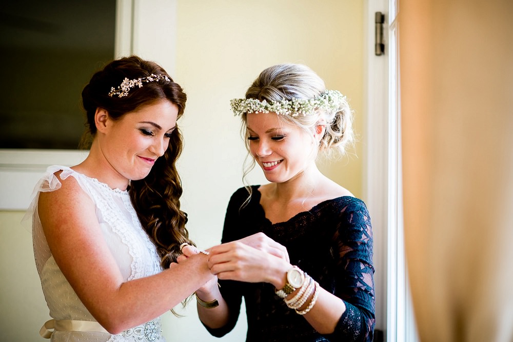 Getting ready portrait by Raleigh wedding photographer dave shay