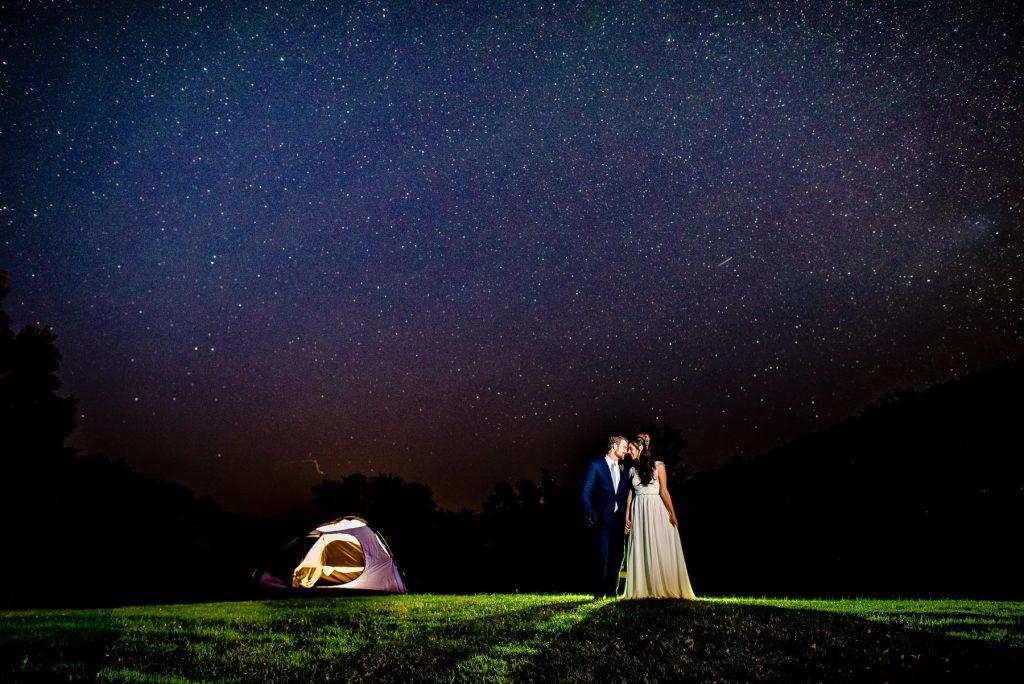 Fine art starry wedding picture full moon resort ny