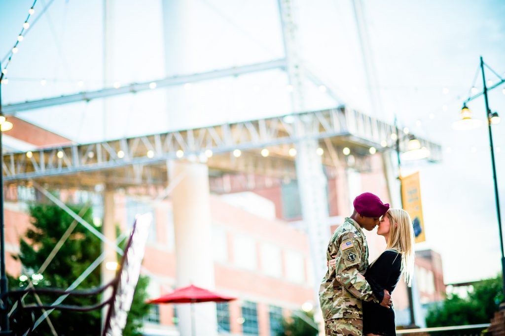 engagement photos at american tobacco campus