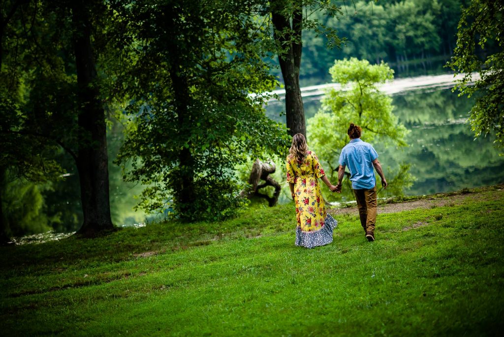candid boho engagement at ramapo valley reservation