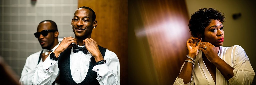 bride and groom getting ready pictures