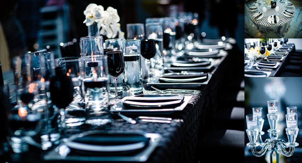 classic wedding details of tables