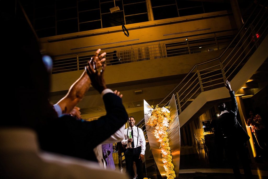 garter toss picture at RDU general aviation terminal