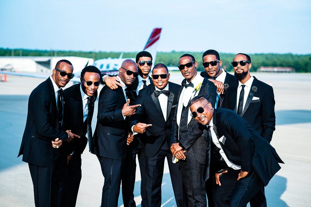 groomsmen picture at RDU