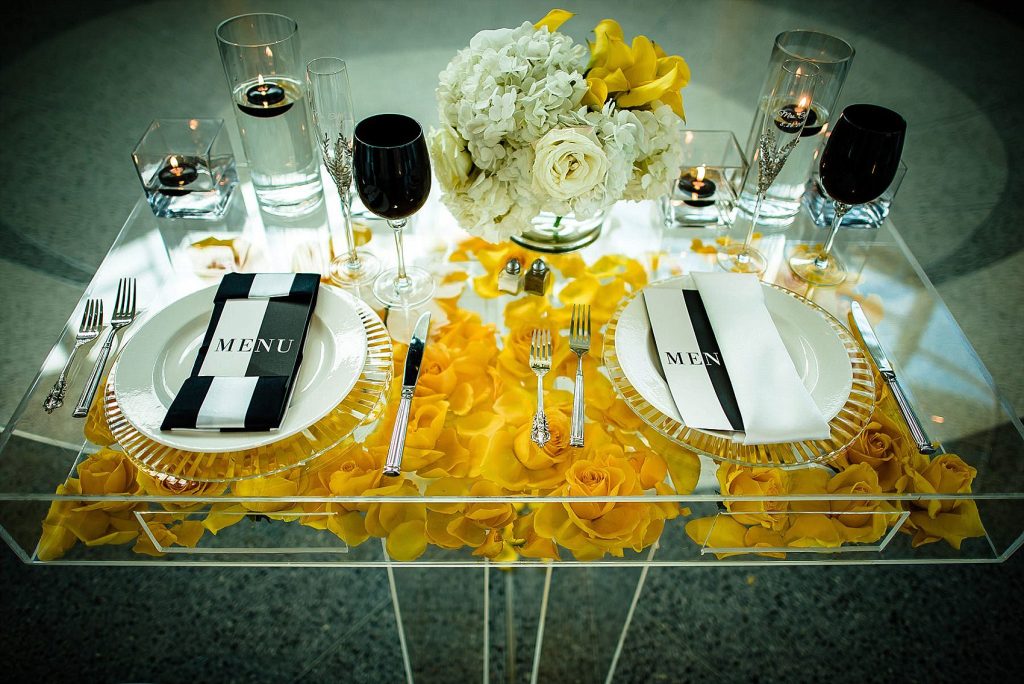 yellow non traditional wedding details