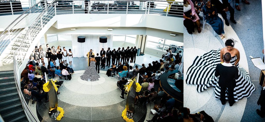 wedding ceremony at general aviation terminal rdu