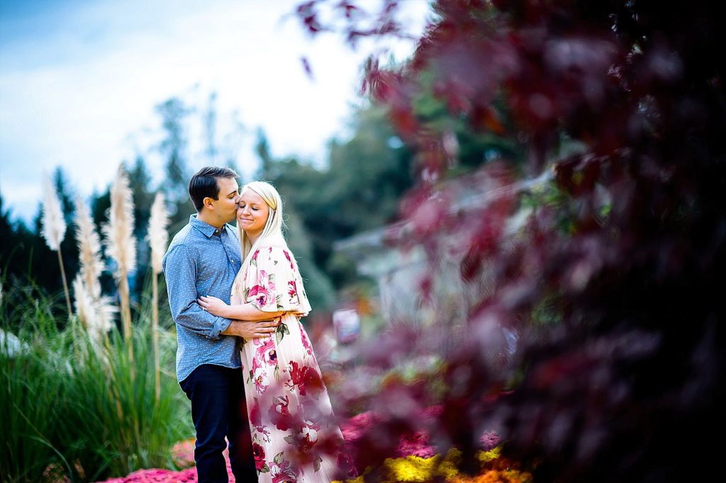 Couple in Gardens behind the Biltmore Estate