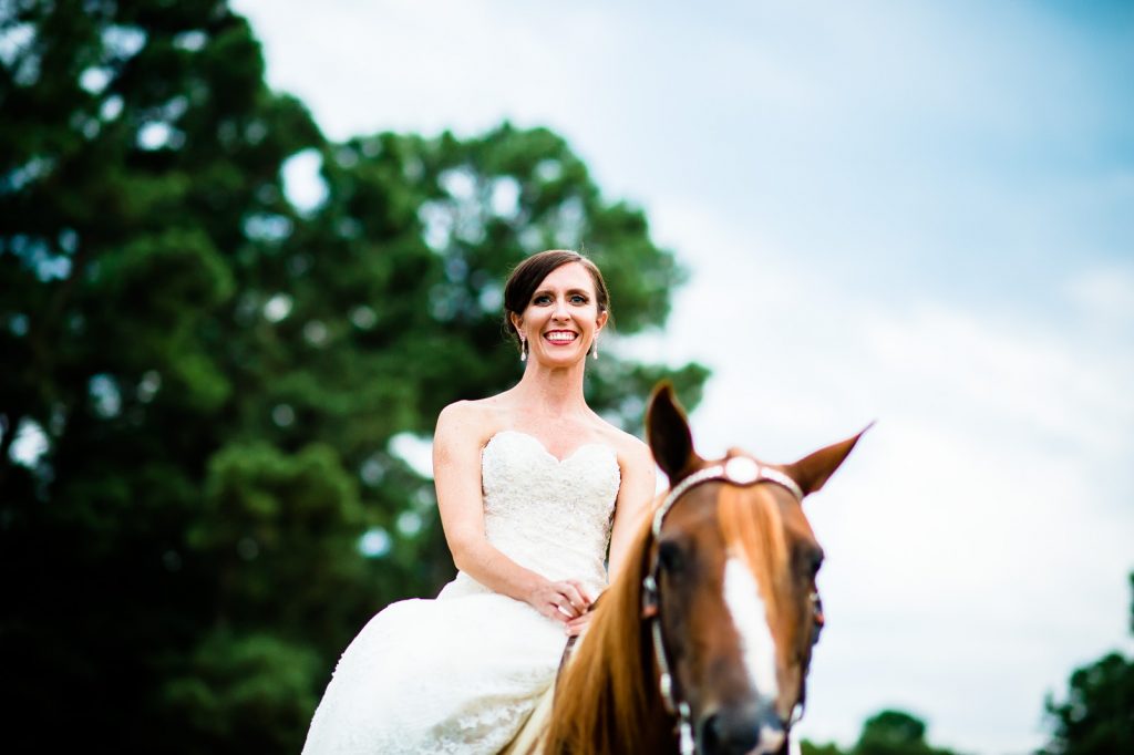 Equestrian Bride riding horse