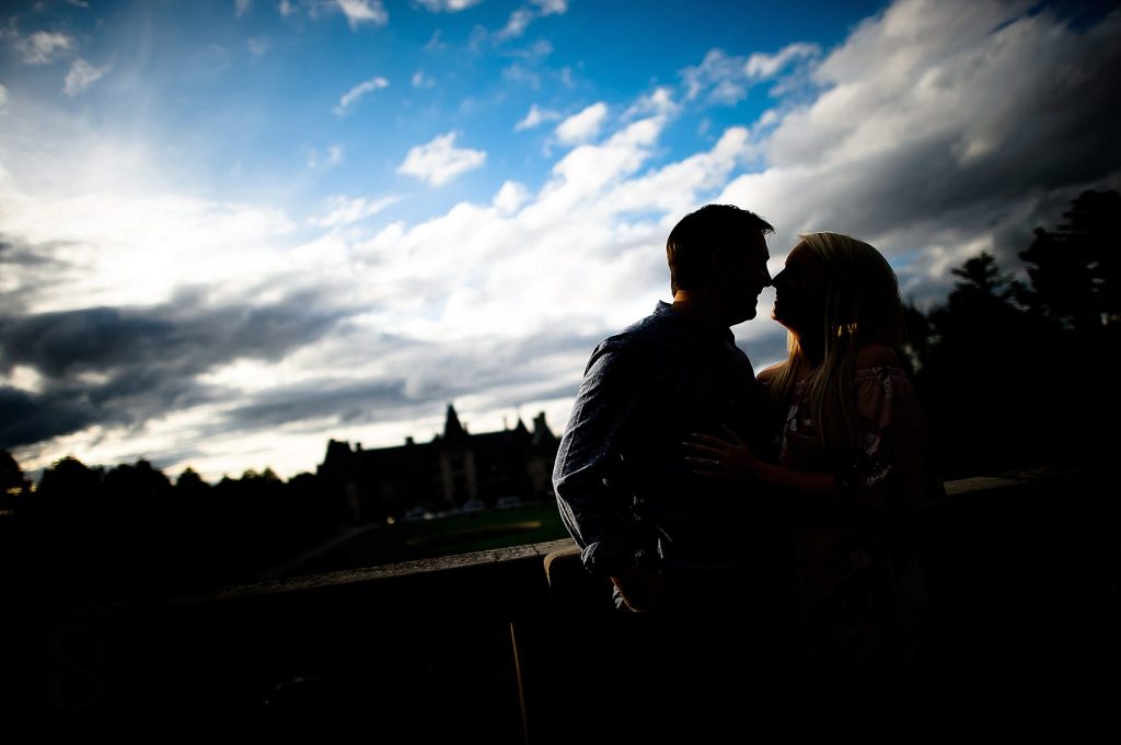 Silhouette of couple at the Biltmore