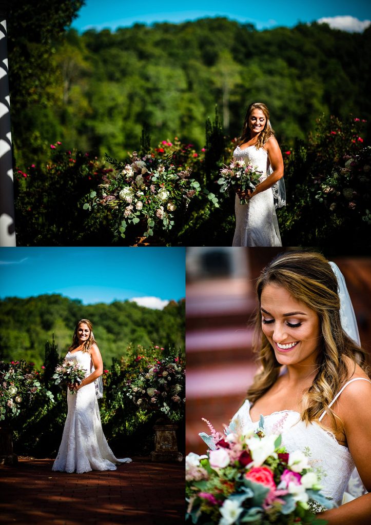 bridal portrait in sun