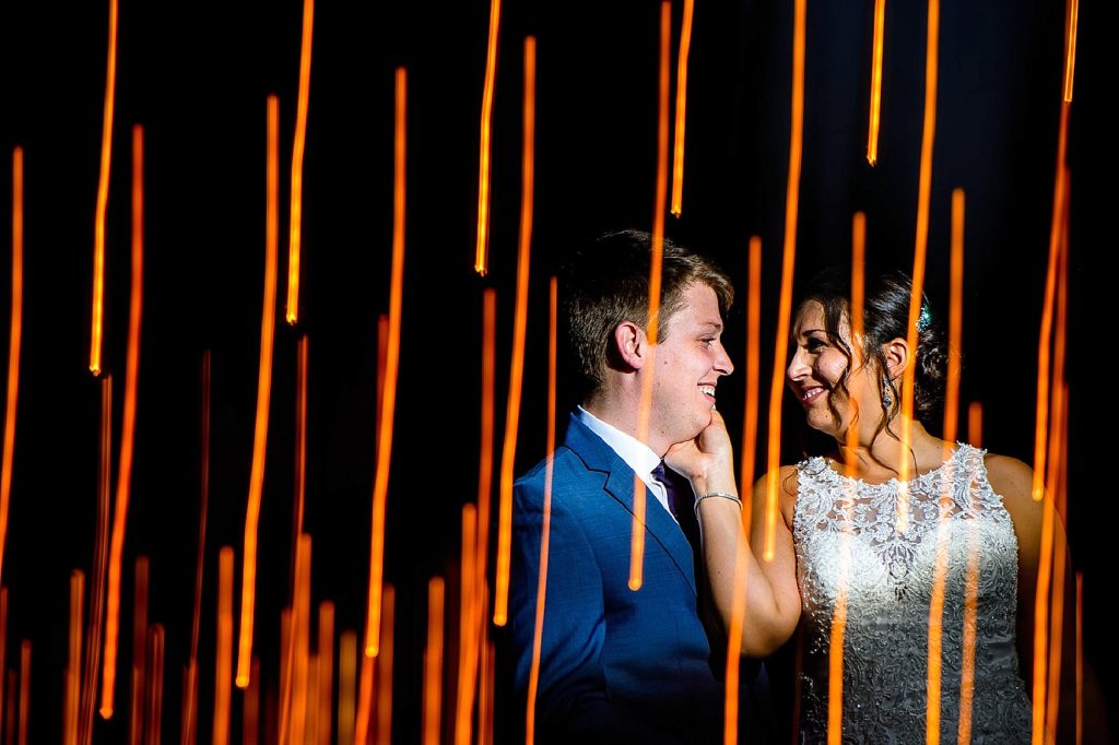 creative drag shutter wedding photo