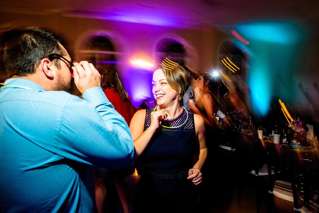 fun dancing at the reception