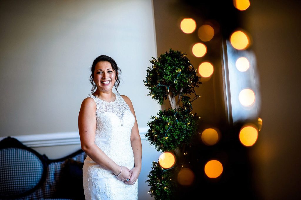 happy bride on her wedding day