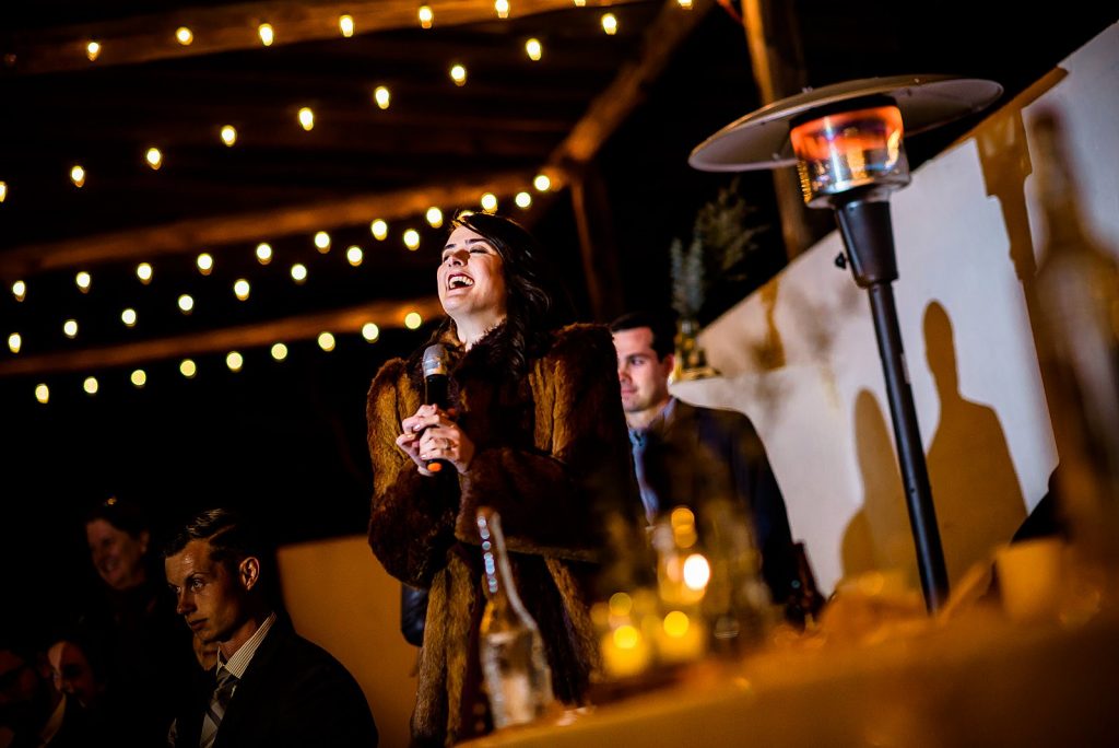 bridesmaid giving a toast