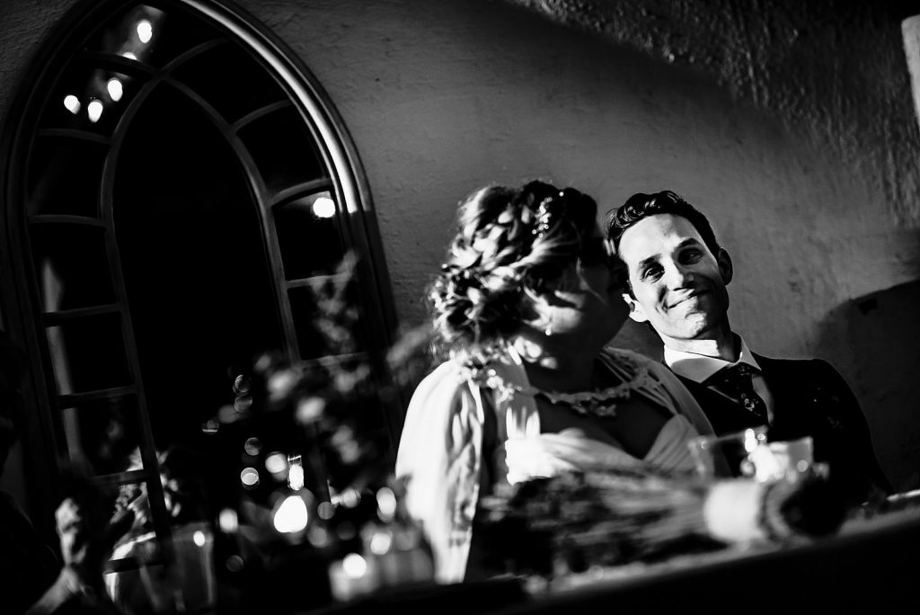 groom caught looking at bride