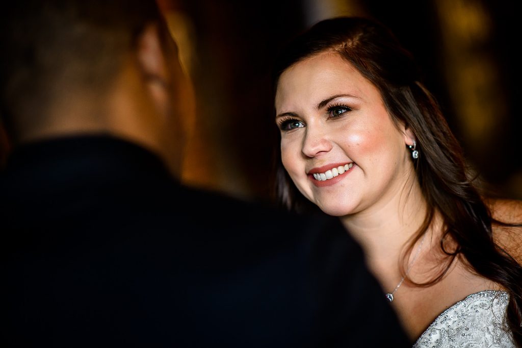 Bride during her first look