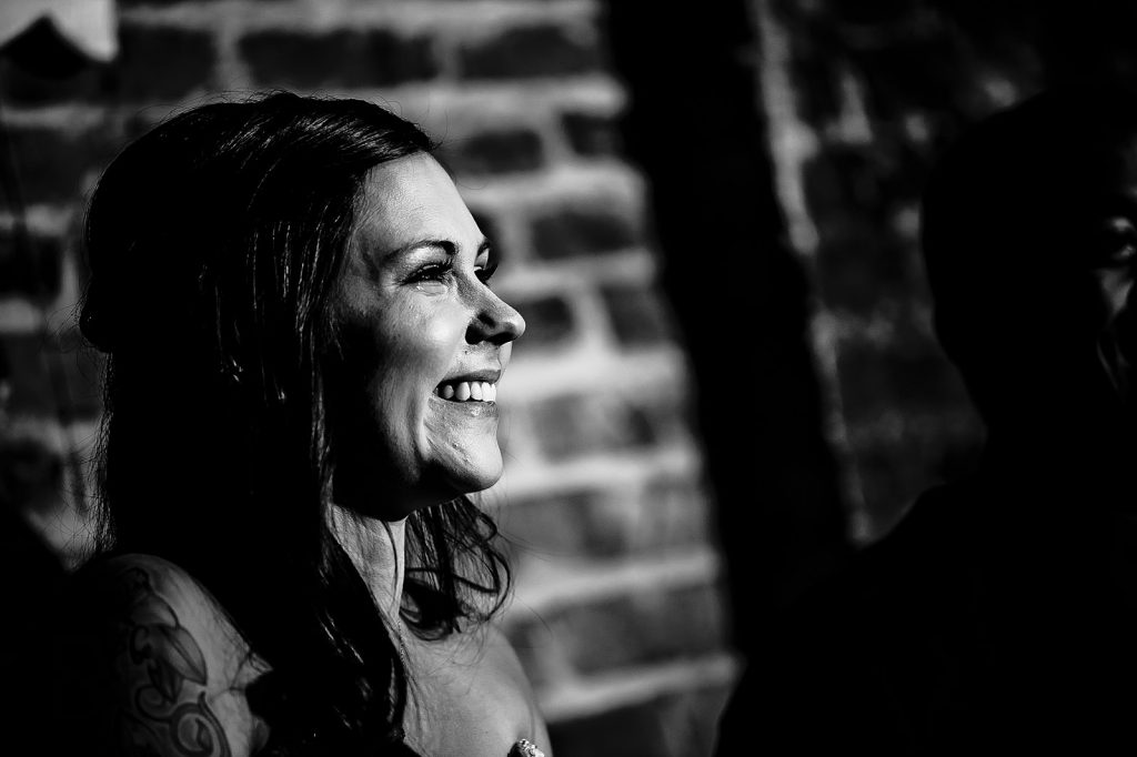 Bride getting emotional listening to toasts