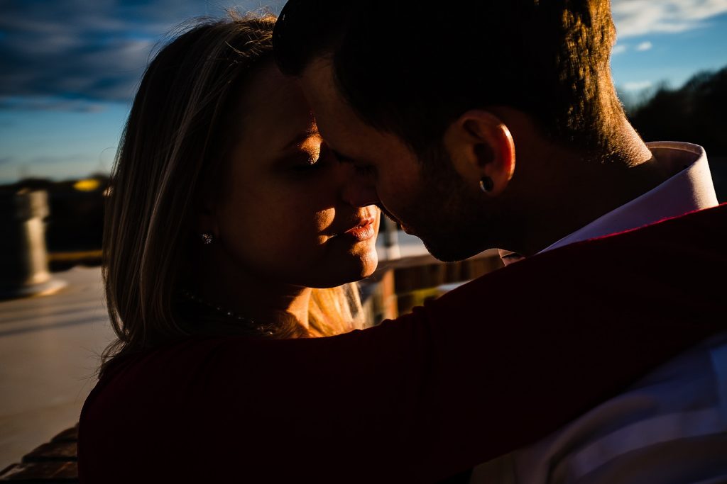 engagement photos taken at sunset