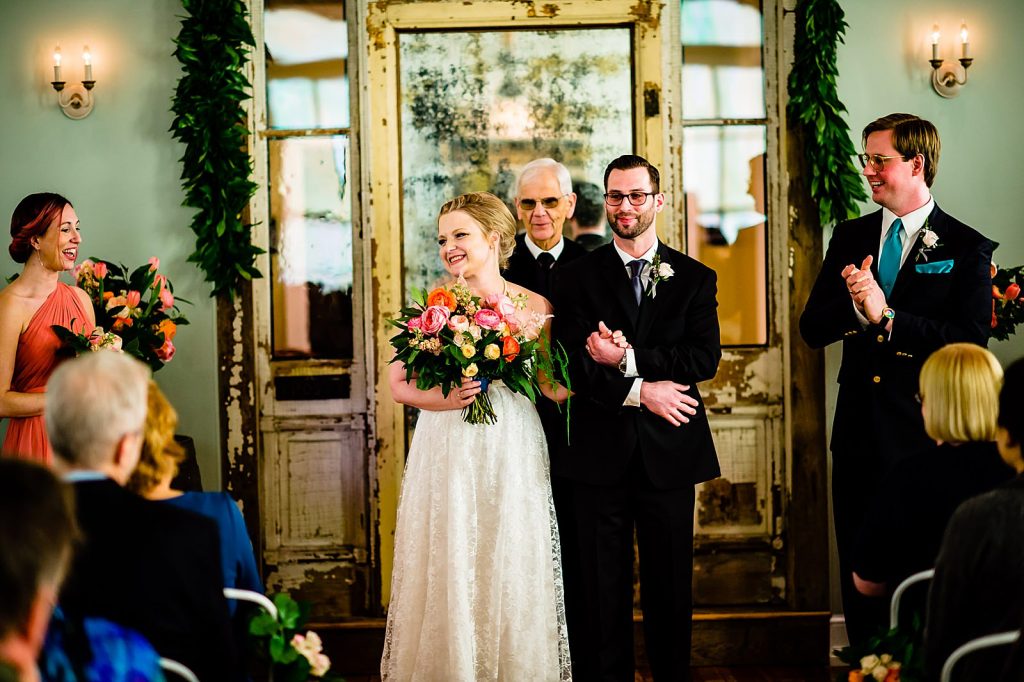 Ceremony at parlour at manns chapel