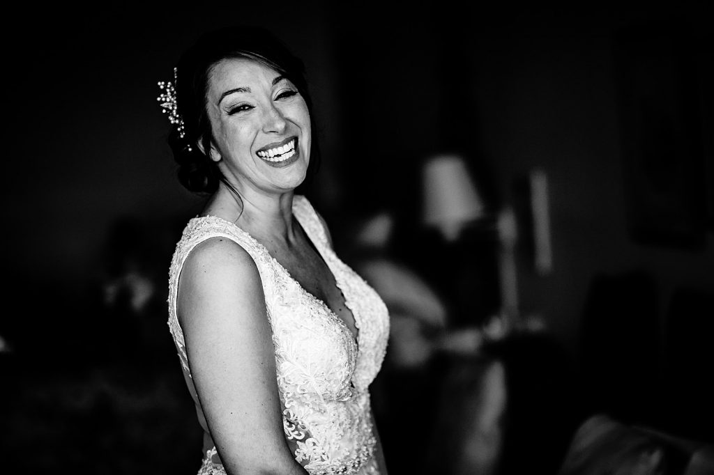 happy bride ready for day