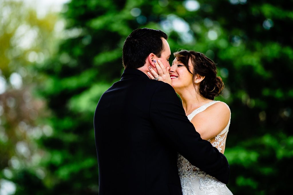 raining first look on their wedding
