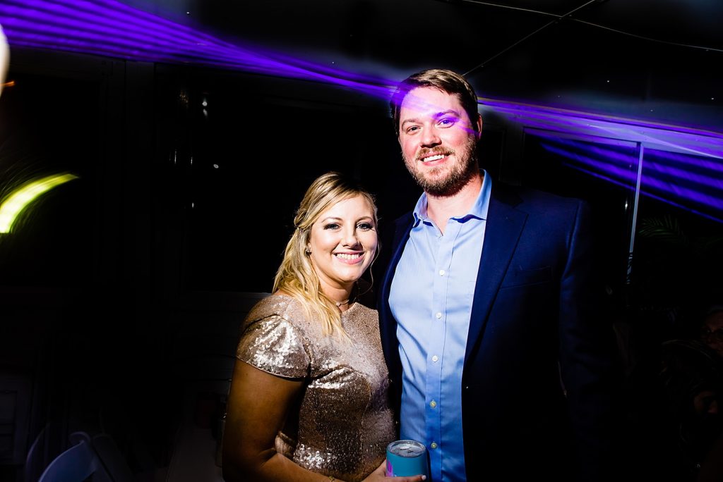 happy wedding guests