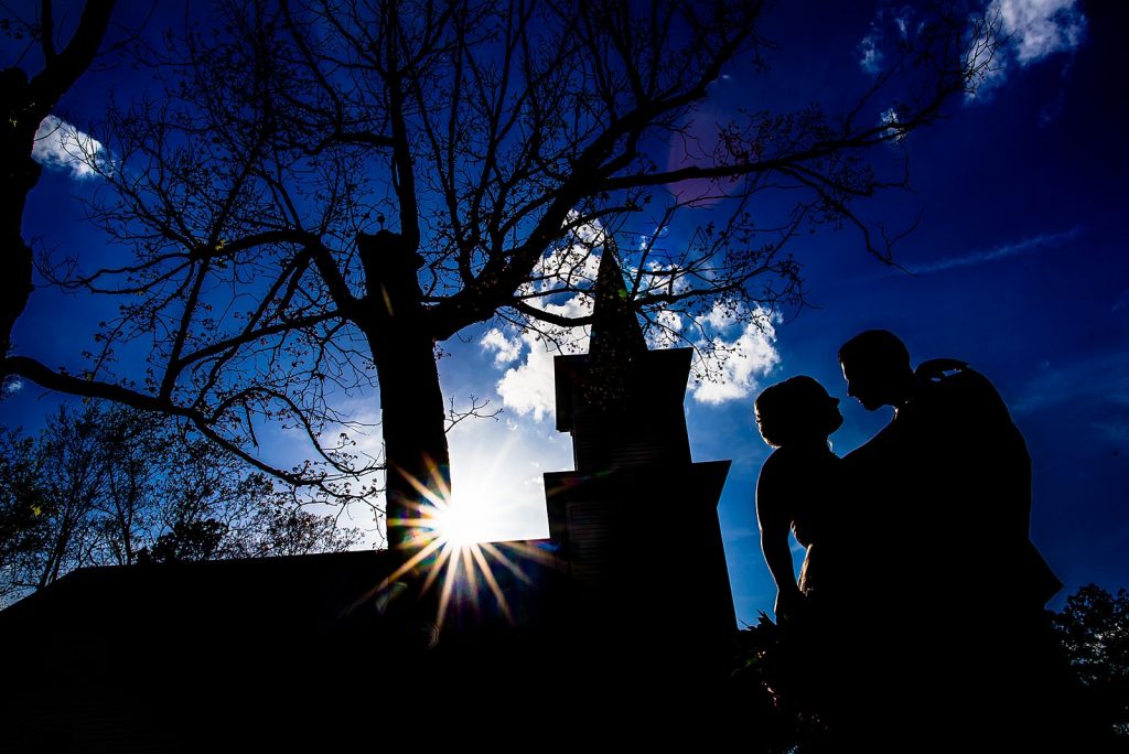 wedding silhouette of parlour at mann’s chapel