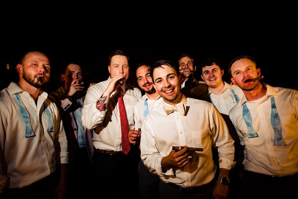 Groomsmen Cigar Smoking