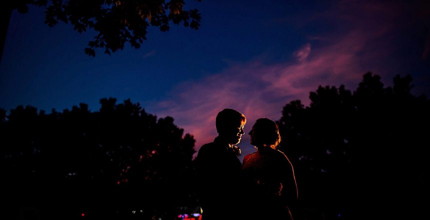 sunset wedding photo